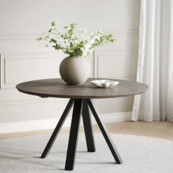 CARRADALE ruokapöytä pyöreä 130 cm V-mallisilla metallijaloilla - Stemma