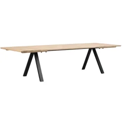 CARRADALE ruokapöytä 220 x 100 cm V-mallisilla metallijaloilla