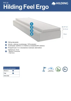 HILDING FEEL ERGO patjapaketti 180 x 200 cm