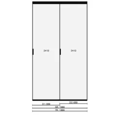 LAKEUS DESIGN liukuovikaappi mittatilauksena 140 x 60 x 255 cm