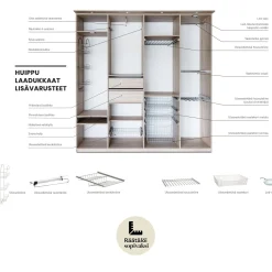 LAKEUS DESIGN liukuovikaappi mittatilauksena 240 x 60 x 250 cm