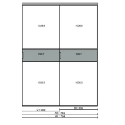 LAKEUS DESIGN liukuovikaappi mittatilauksena 180 x 65 x 250 cm