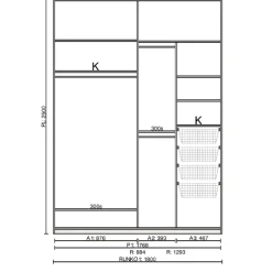 LAKEUS DESIGN liukuovikaappi mittatilauksena 180 x 65 x 250 cm