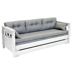 REIMARI 3 hengen puusohva + Kolmi-patjasarja Hygge-kankaalla