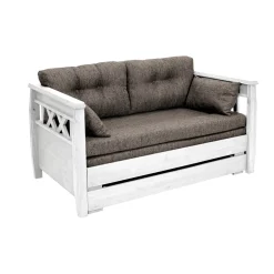 REIMARI 2 hengen puusohva + Tupla-patjasarja Hygge-kankaalla